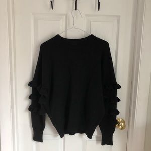Anthropologie Black Ruffle Sweater - Small